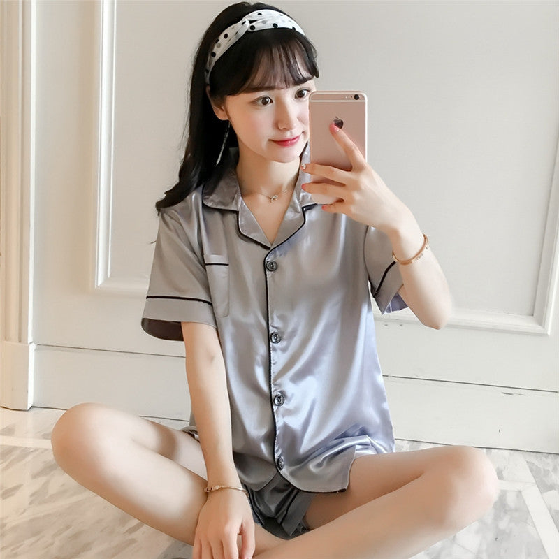 Short Set Silk Pajamas