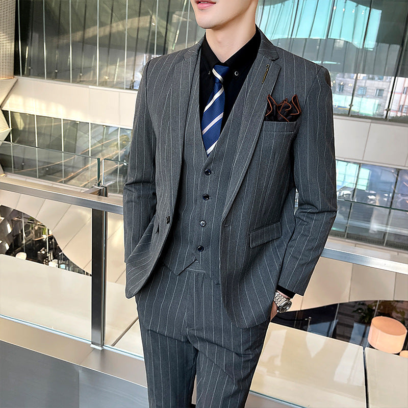 Striped Three-piece Suit