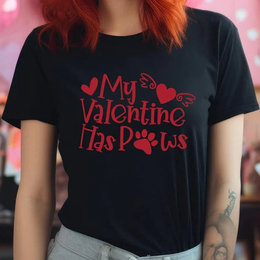 My Lover Has Paw Digital Printing Casual Round Neck Short Sleeves