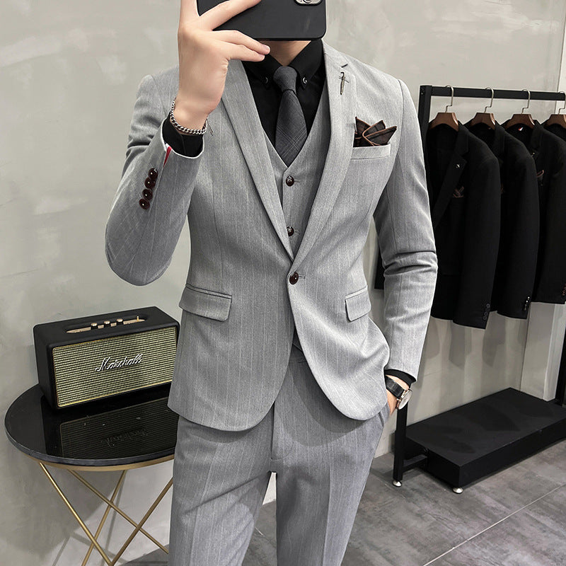 Striped Three-piece Suit