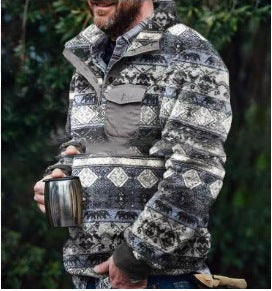 Men's Flannel Plush Sweatshirt