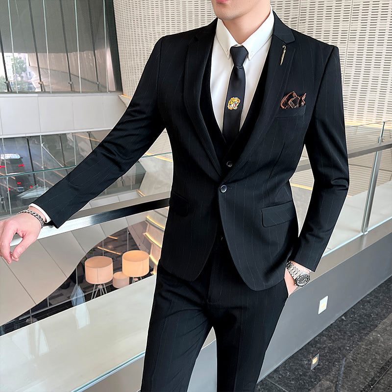 Striped Three-piece Suit