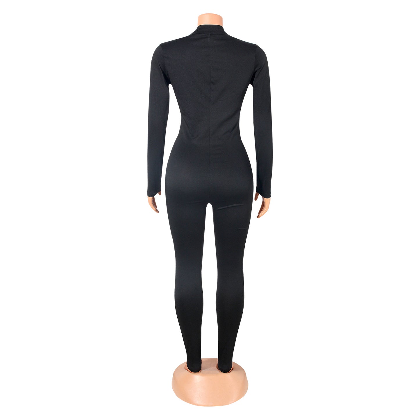 Sports And Leisure Tight-Fitting Long-Sleeved Women Jumpsuit