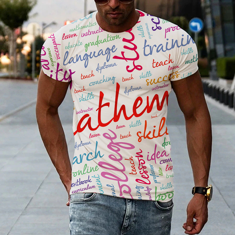 New Men's Printed 3D T-shirt Short Sleeve