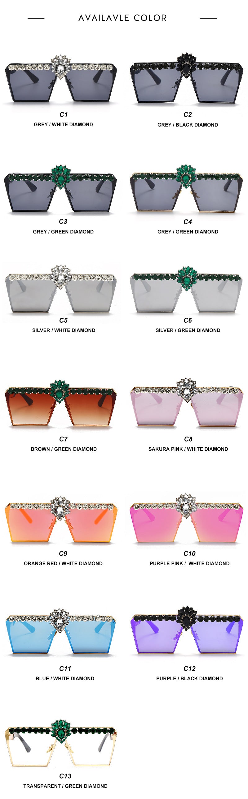 Ladies Fashion Square Sunglasses