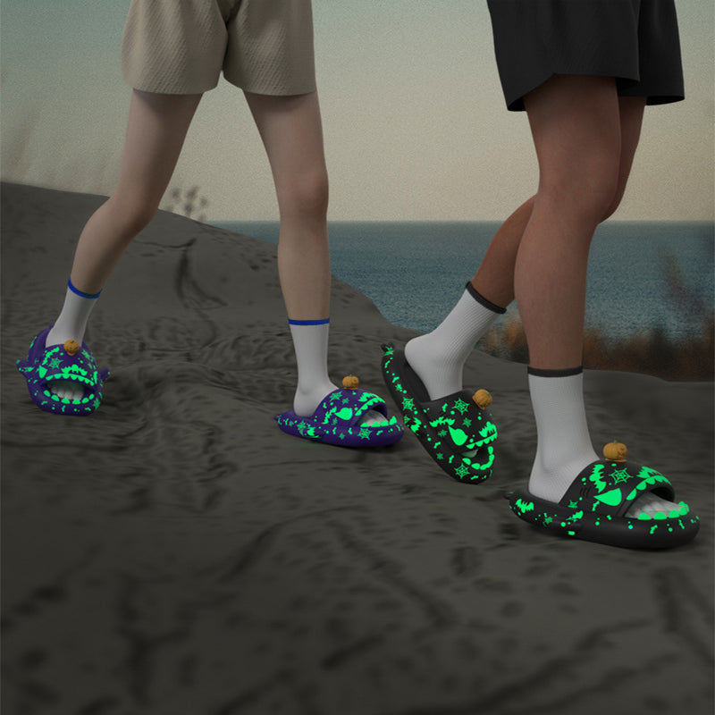 Halloween And Christmas Luminous Shark Slippers