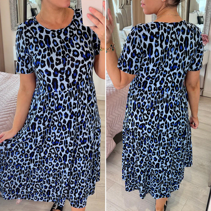 Women Leopard Print Women's Loose Dress