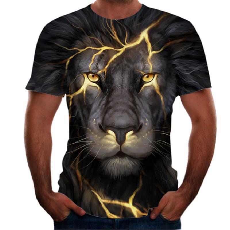 New Animal Print 3d T-shirt Men's Short Sleeve