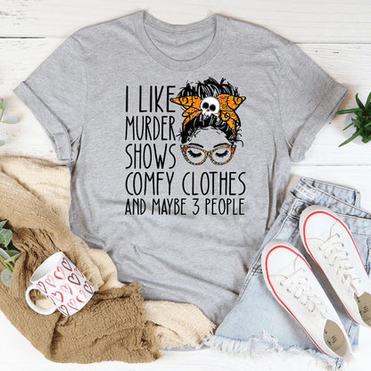 I LIKE MURDER SHOWS  Skull  T-shirt