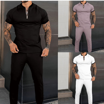 Men's Tailored Trendy Short-sleeved Casual Suit