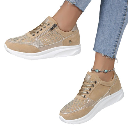 Flat Round Toe Rhinestone Casual Shoes