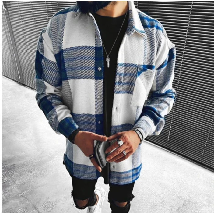 Men's Shirt With Pocket Long Sleeve Shirt