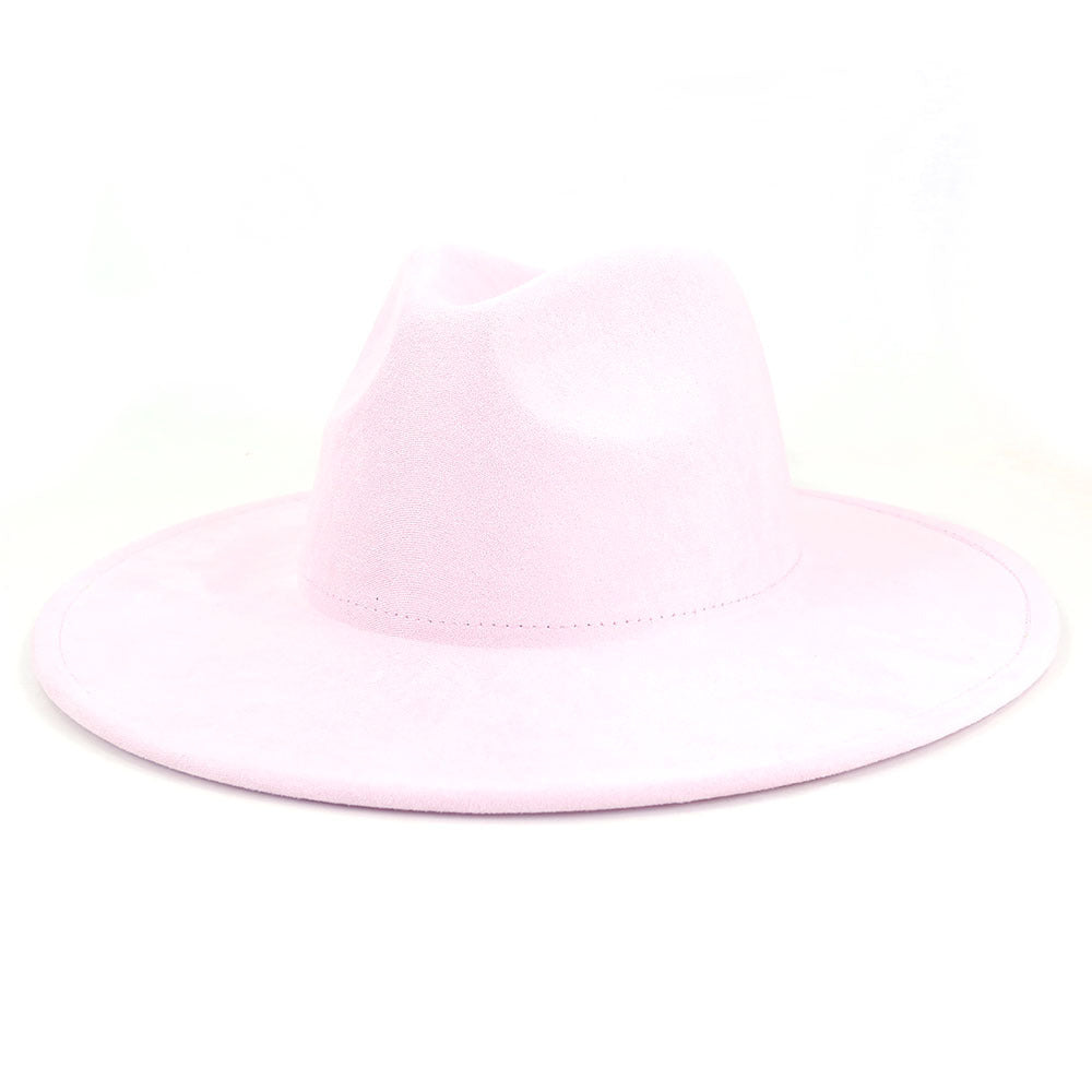 Suede Top Big Brim Flat Edge Gentlemen's Hat