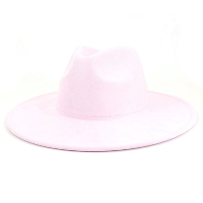 Suede Top Big Brim Flat Edge Gentlemen's Hat