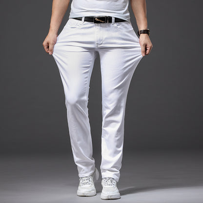 Light-Colored Jeans Men's Loose Straight White Casual Pants