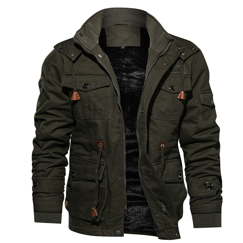 Fleece Hooded Thermal Thick Outerwear Male Military Jacket