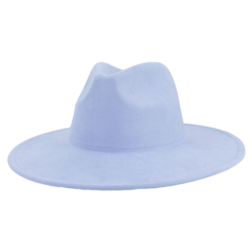 Suede Top Big Brim Flat Edge Gentlemen's Hat