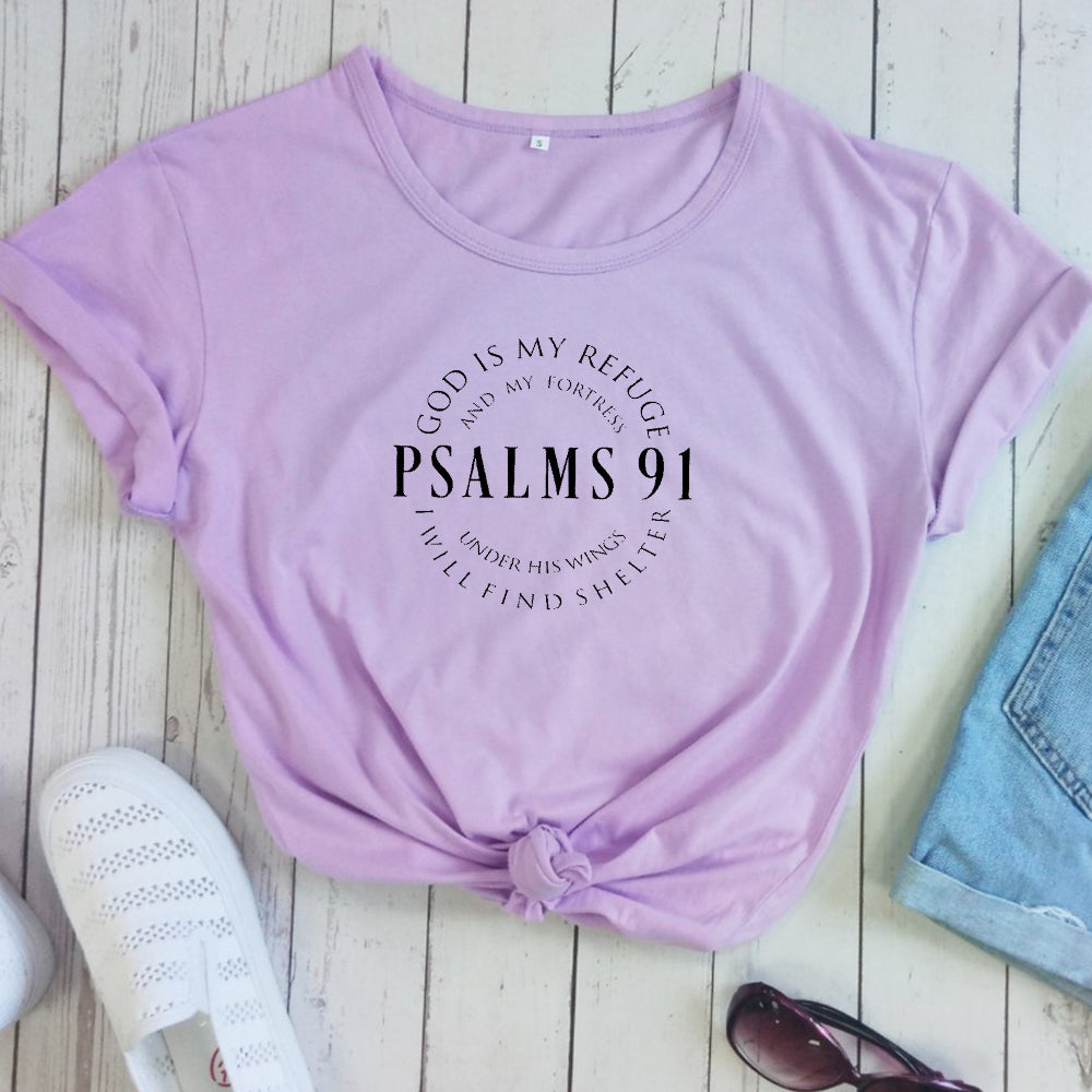 God Is My Refuge Psalms 91 Christian T Shirts