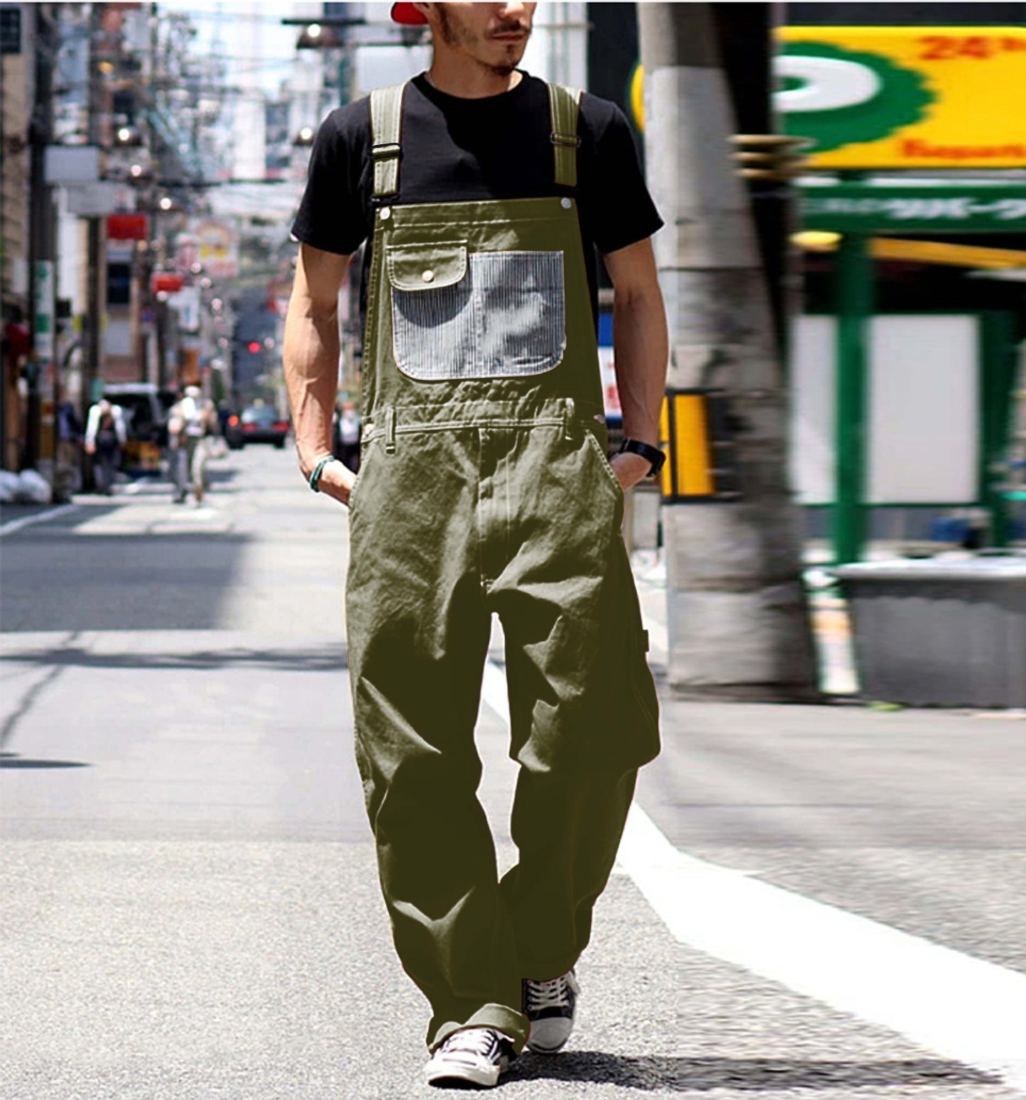 Patch Pocket Multi-pocket Overalls