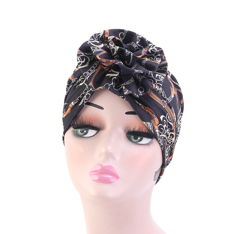 Cotton pan flower bandana hat