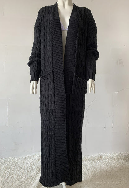 Long European And American Knitwear Coat