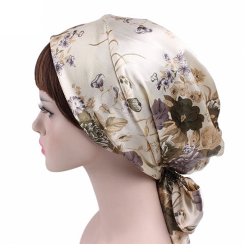 Women's diced printed ribbon bow headdress