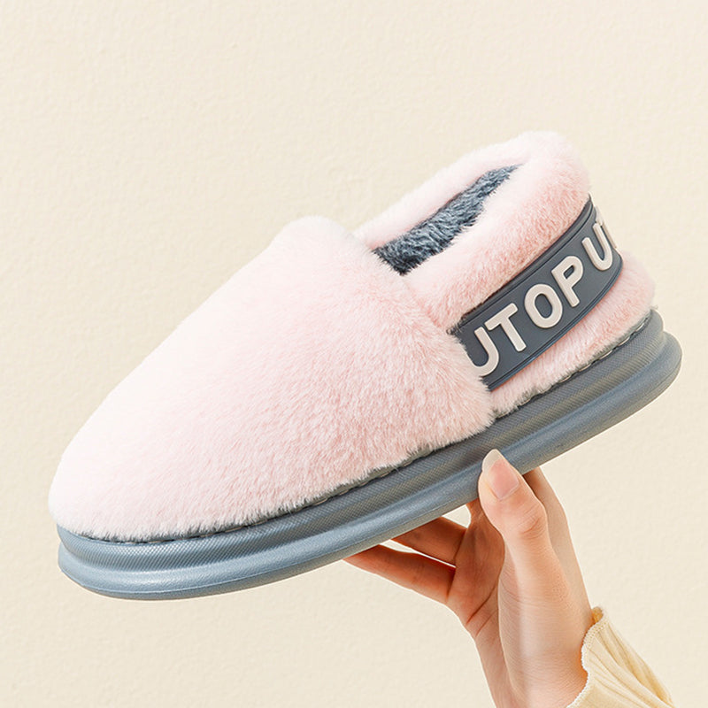 Winter Cotton Thick-soled Plush Slippers