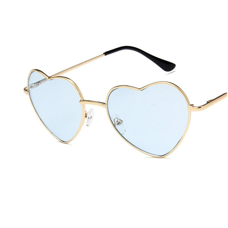 Women's Retro Color Gradient Love Sunglasses