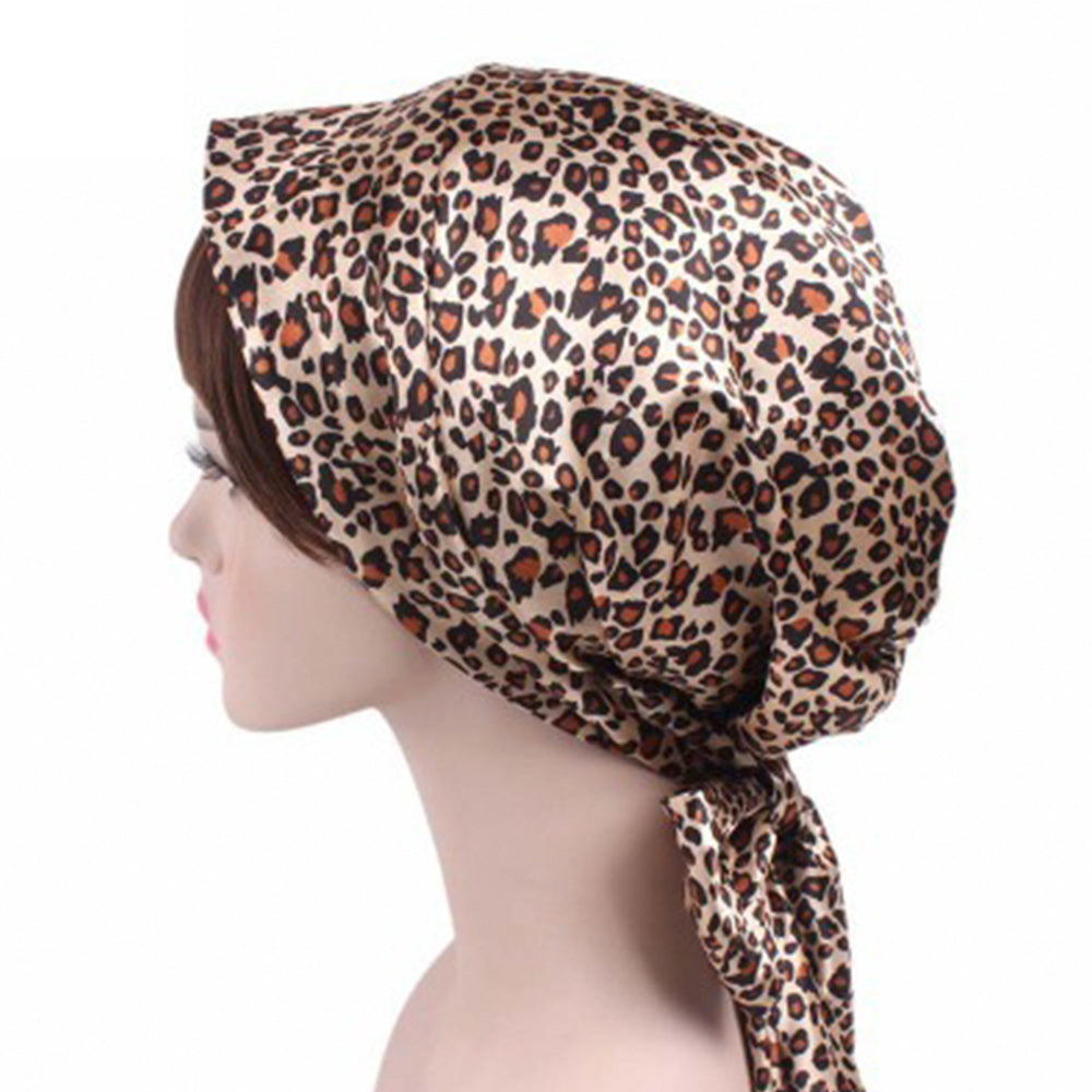 Women's diced printed ribbon bow headdress