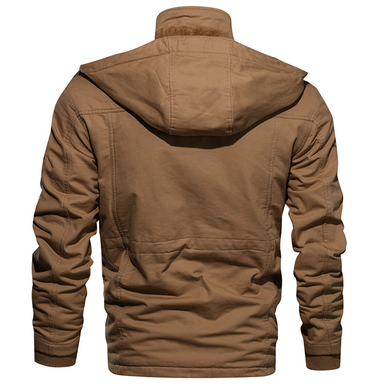 Fleece Hooded Thermal Thick Outerwear Male Military Jacket