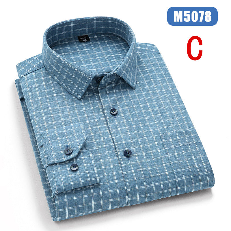 Non-Iron Anti-Wrinkle Business Casual Men's Plaid Shirt