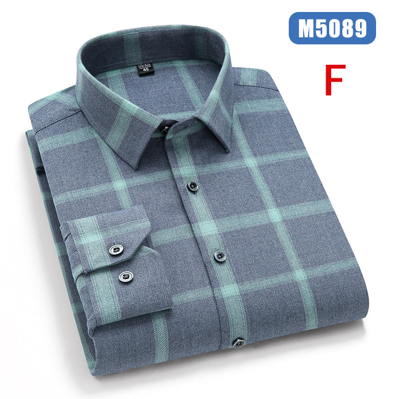 Non-Iron Anti-Wrinkle Business Casual Men's Plaid Shirt