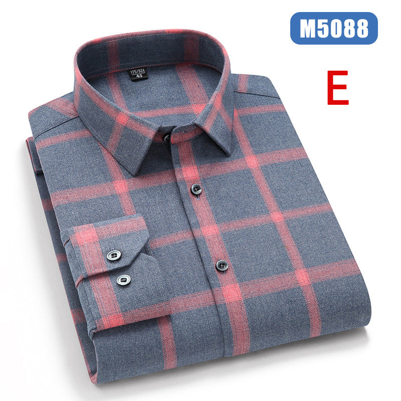 Non-Iron Anti-Wrinkle Business Casual Men's Plaid Shirt