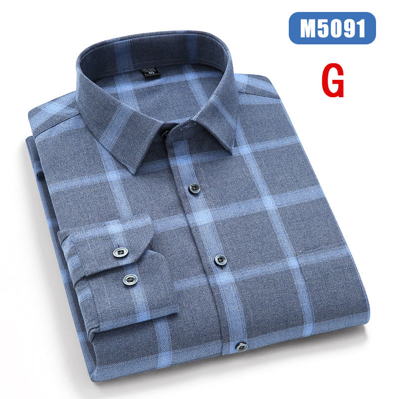 Non-Iron Anti-Wrinkle Business Casual Men's Plaid Shirt