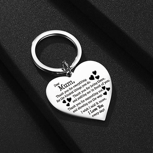 Stainless Steel Peach Heart Keychain