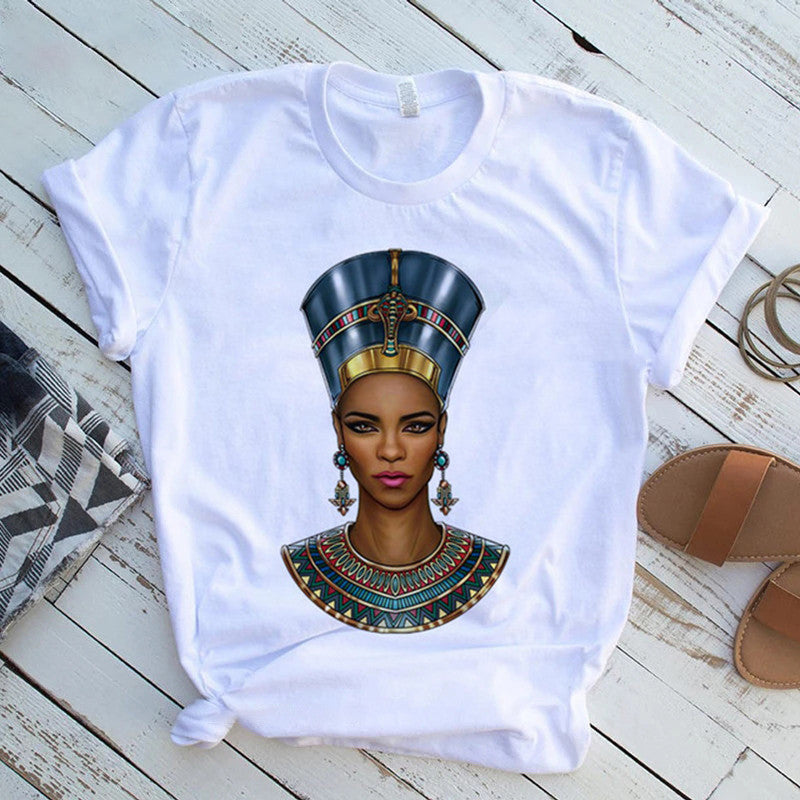 Cool Melanin Black Girl Print Female Shirt