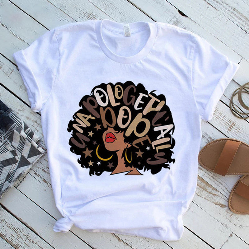 Cool Melanin Black Girl Print Female Shirt