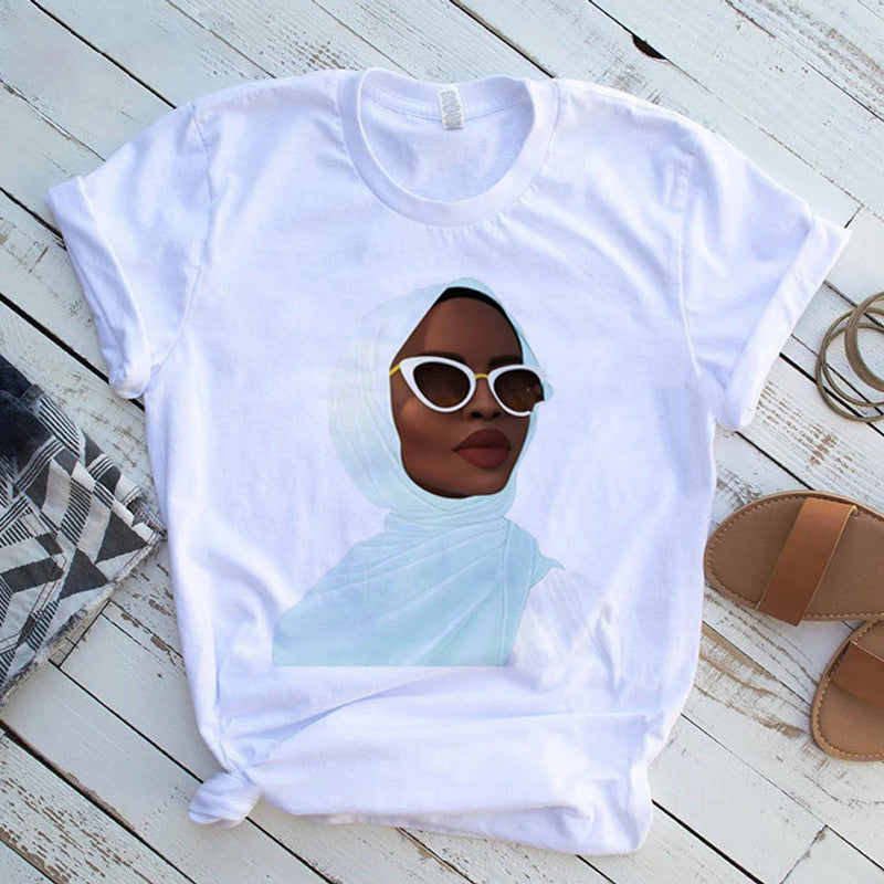 Cool Melanin Black Girl Print Female Shirt