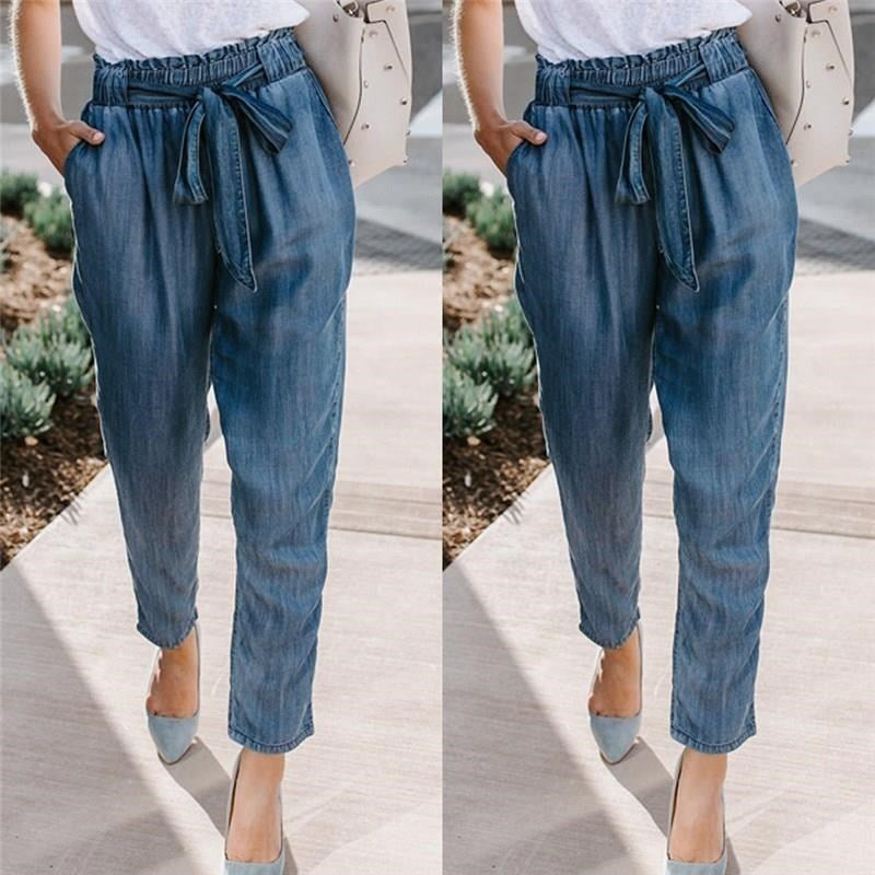 High Waist Office Cargo Loose Pants