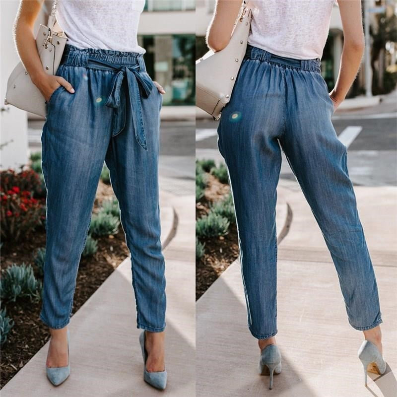 High Waist Office Cargo Loose Pants