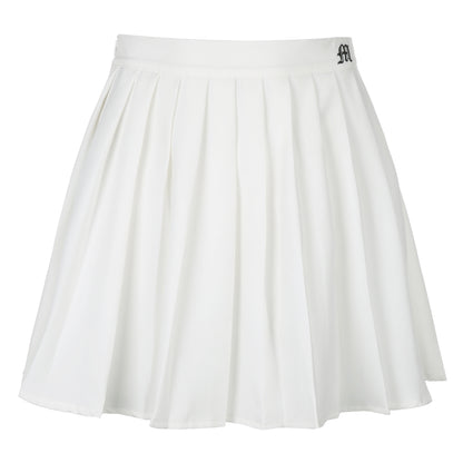 White Pleated Skirt Short Woman Elastic Waist Mini Skirts