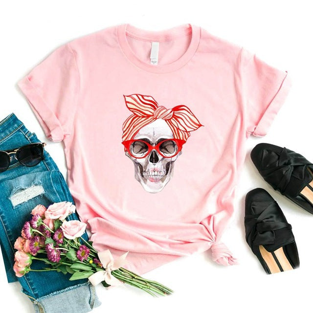 Skull Pattern Short-Sleeved T-Shirt