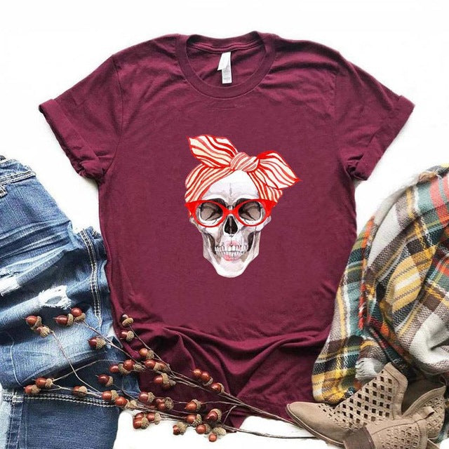 Skull Pattern Short-Sleeved T-Shirt