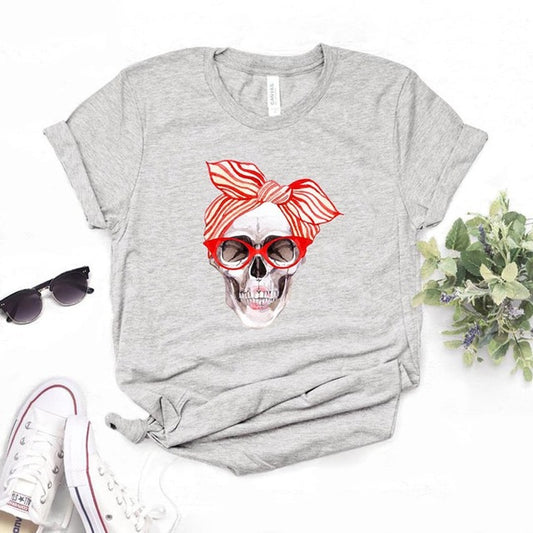 Skull Pattern Short-Sleeved T-Shirt