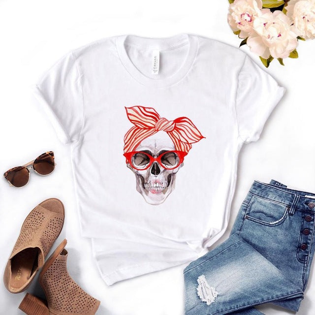 Skull Pattern Short-Sleeved T-Shirt