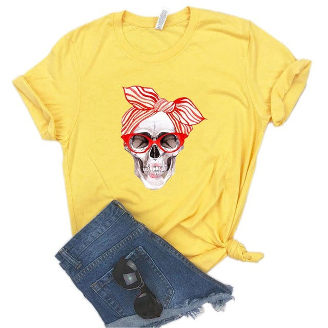 Skull Pattern Short-Sleeved T-Shirt