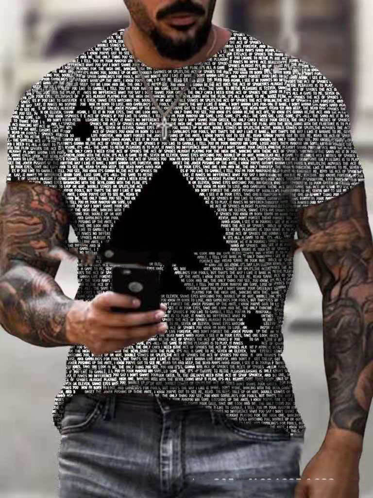 Men's Color Matching 3D Graphic Print Short Sleeves