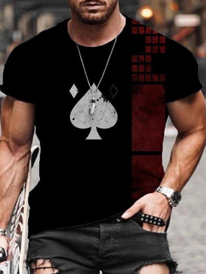 Men's Color Matching 3D Graphic Print Short Sleeves