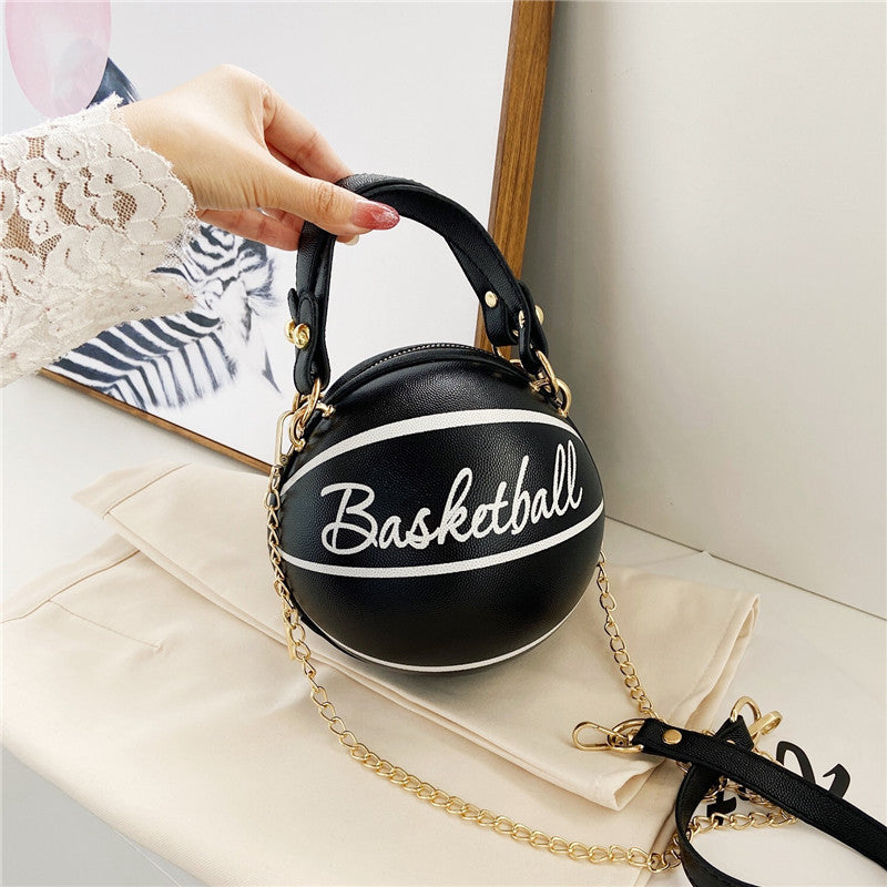 Shoulder Bag Basketball Football Chain Crossbody Bag Round Ball Bag