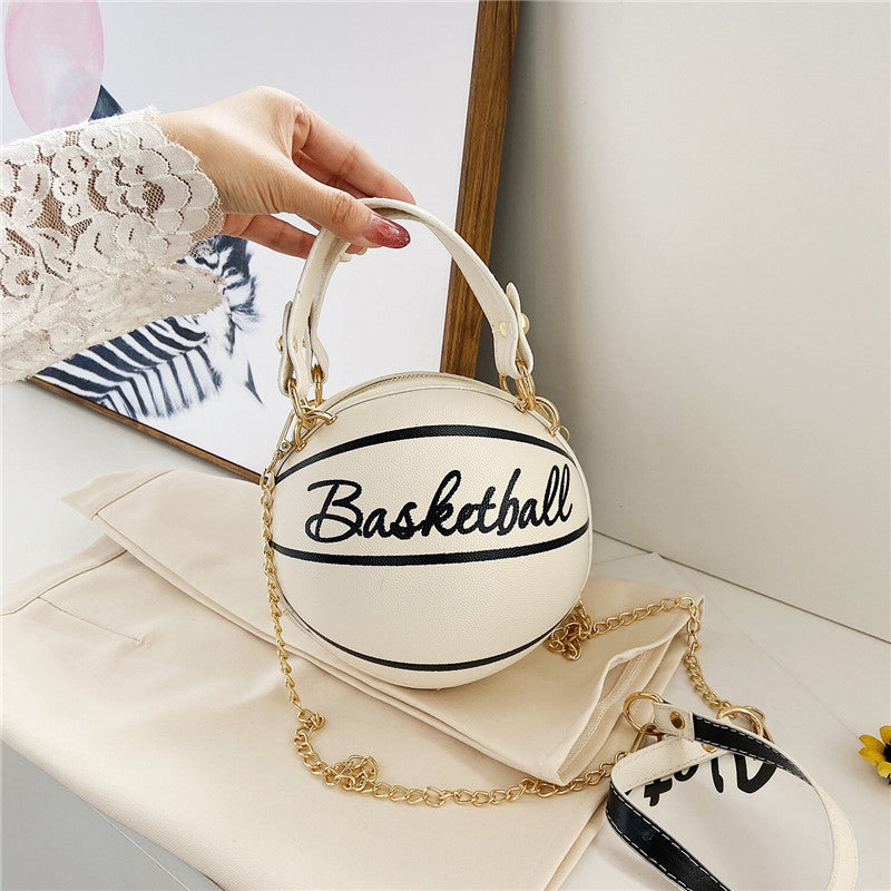 Shoulder Bag Basketball Football Chain Crossbody Bag Round Ball Bag